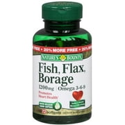 Nature's Bounty Fish, Flax, Borage Softgels 60 Soft Gels (Pack of 6)