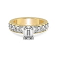 thumbnail image 3 of IGI Certified 1 Carat Emerald Shape Lab Grown Diamond Engagement Ring | 14K Yellow Gold | Alfreda Half Eternity Diamond Ring | FG-VS1-VS2 Quality Friendly Diamonds, 3 of 6