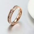 thumbnail image 4 of 4mm Titanium Steel Round CZ Band Women's Rose Gold Filled Wedding Ring Size 5-10, 4 of 8