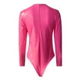 thumbnail image 4 of Pxiakgy Combinaisons pour Femmes Combinaisons en Similicuir Coloré Pu Col Rond Manches Longues Rose + L, 4 of 5