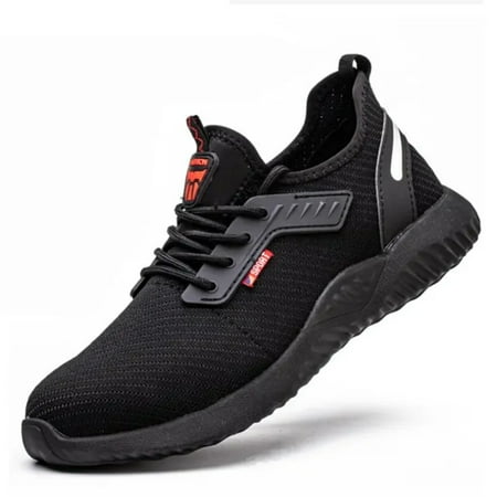 LOPNGLS Work Sneakers Steel Toe Shoes Men Safety Shoes Puncture-Proof Work Shoes Boots Indestructible Footwear Security Lightweight