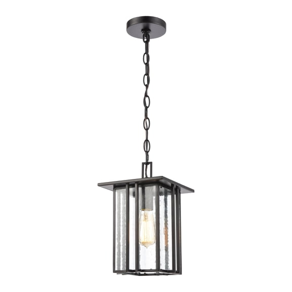 Elk Home Radnor 8-inch Wide 1-Light Outdoor Pendant in Matte Black