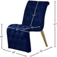 thumbnail image 3 of Meridian Furniture Curve Navy Velvet Dining Chair (Set of 2), 3 of 7