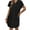 Black, variant on Linen Dresses for Women 100% Cotton Short Sleeve V-Neck Button Down Tshirt Dress Summer Casual Beach Sundress Loose Tunic Shift Sundresses