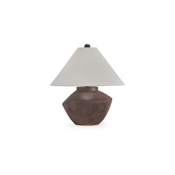 Signature Design by Ashley Honsworth Poly Table Lamp, Antique Red-Brown Finish, Empire Shade