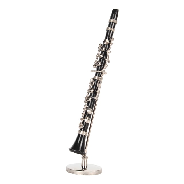 Miniature Clarinet Model, Home Decoration Miniature Clarinet Model Toy Display Stand Art Craft 5.12in With Storage Box For Family For Birthday