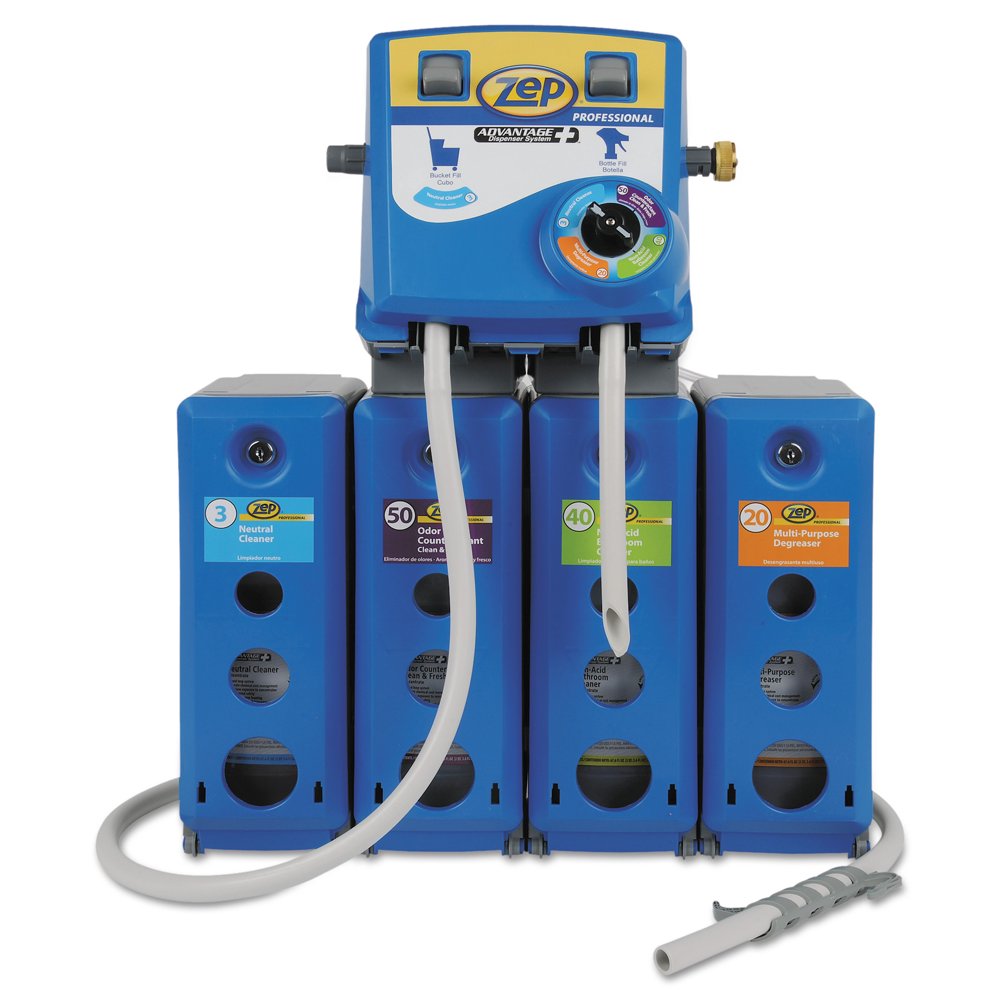 Zep Professional Advantage+ 4/1 Wall Mount Dispensing System, Blue