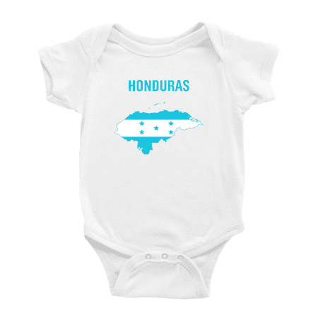 

Honduras Map Flag Cute Baby Bodysuit Romper (White 12-18 Months)