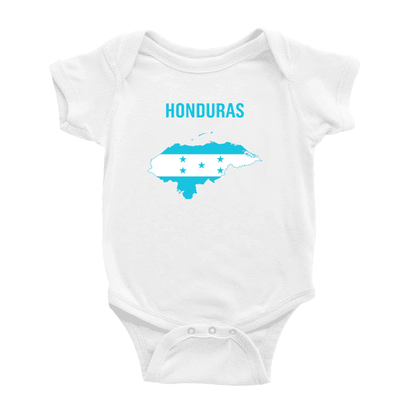 Honduras Map Flag Cute Baby Bodysuit Romper (White, 3-6 Months)