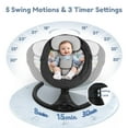 thumbnail image 3 of Electric Baby Swing, Caveen Infant Swing Rocker with Remote Control, 5 Sway Speeds, Bluetooth Music, Black, 3 of 10