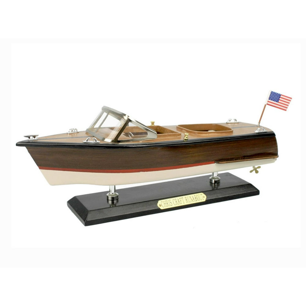 Chris Craft Runabout 14" Wooden Speed Boat Model Wooden Chris Craft