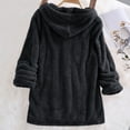 thumbnail image 5 of Women's Plus Size Fleece Hoodie Sherpa Oversized Pullover Fuzzy Hooded Tops Winter Warm Long Sleeve Sweatshirt with Hood (Black 3XL ), 5 of 6