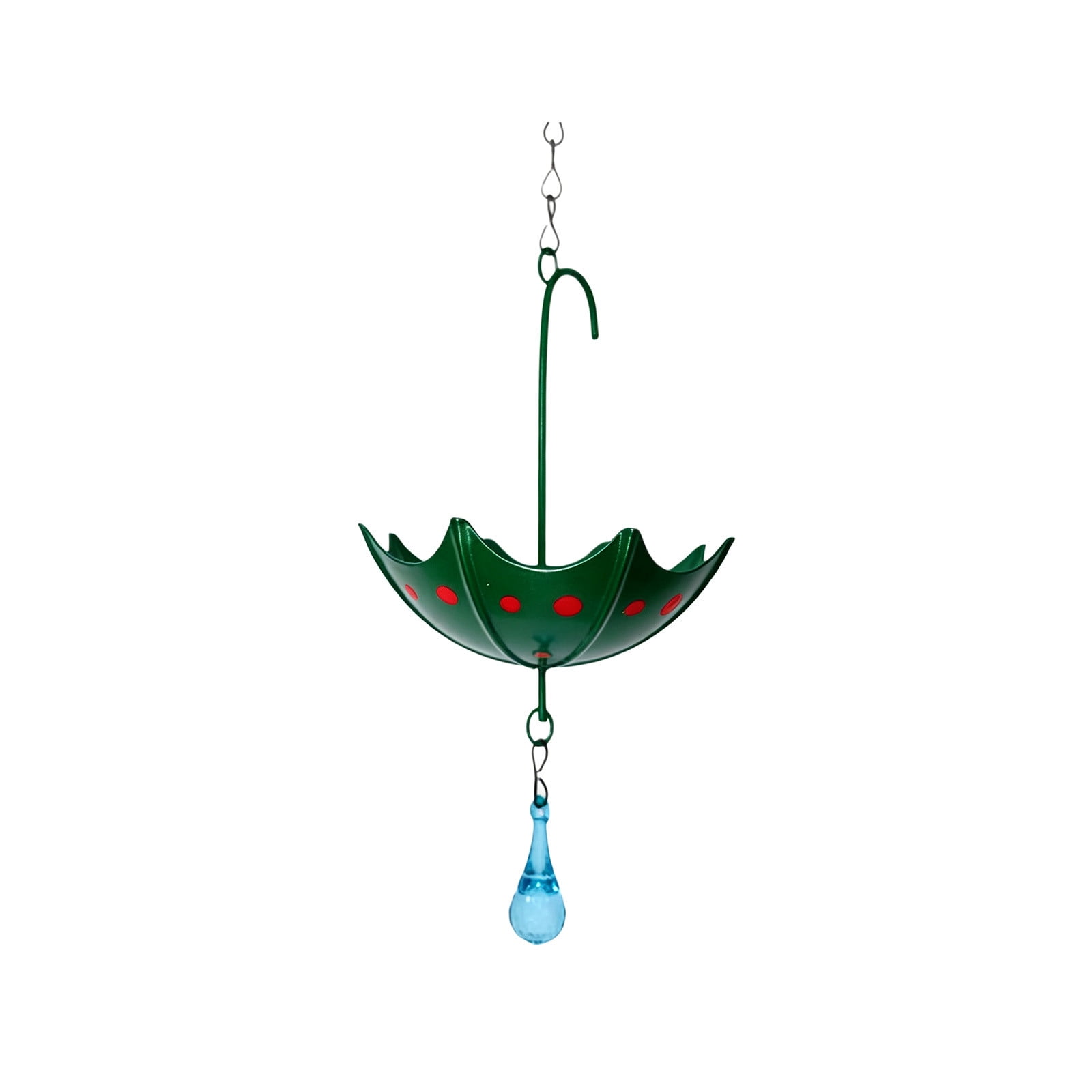 Outdoor Hanging Bird Feeder Metal Umbrella Shaped Garden Bird Feeder for Parrots Hummingbird Feeding Station for Yard Patio Balcony Green