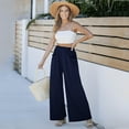 thumbnail image 4 of IWEMEK High Waisted Sweatpants for Women Dark Blue Wide Leg Pants for Lady with Pockets Fashion Trendy Leisure Pants, 4 of 4