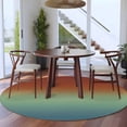 thumbnail image 4 of Burnt Orange Teal Ombre Large Area Rugs for Bedroom Living Room, Soft Non Slip Carpet Bedside Rug, Modern Abstract Art Aesthetics Round Floor Cover Kitchen Accent Rug 6' for Dining Room/Office, 4 of 9