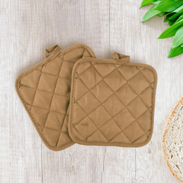 SUGARDAY Kitchen Pot Holders Sets Heat Resistant Pot Holder Cotton Oven Hot Pads For Cooking Baking Set Of 3 7x7" Purple