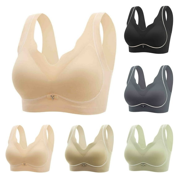 Sentmoon Bras for Women Wirefree Seamless Lift Adjustable Strap Womens Sports Bras Thin Style Floral Lace Comfortable Everyday Bras Soft and Comfortable for Daily Commute Army Green L