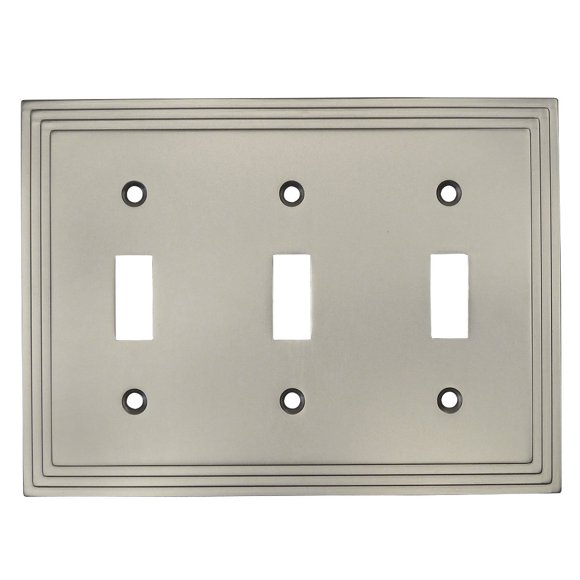 Cosmas 25037-SN Satin Nickel Triple Toggle Switchplate Wall Switch Plate Cover