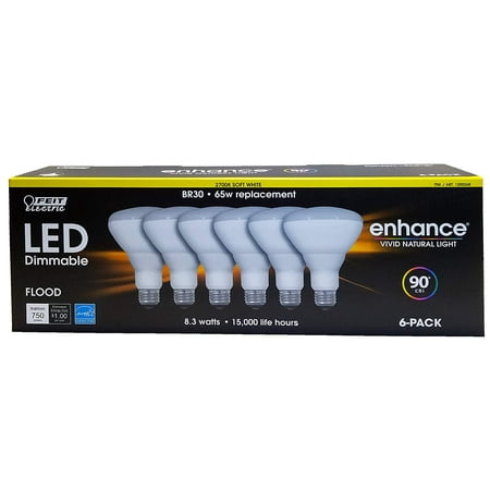 Feit LED 90 CRI Dimmable BR30 Flood Bulbs 65 Watt Replacement 6-Pack