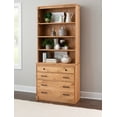 thumbnail image 2 of Linon Vikki 3-Shelf Bookcase Hutch, Rustic Honey, 2 of 12