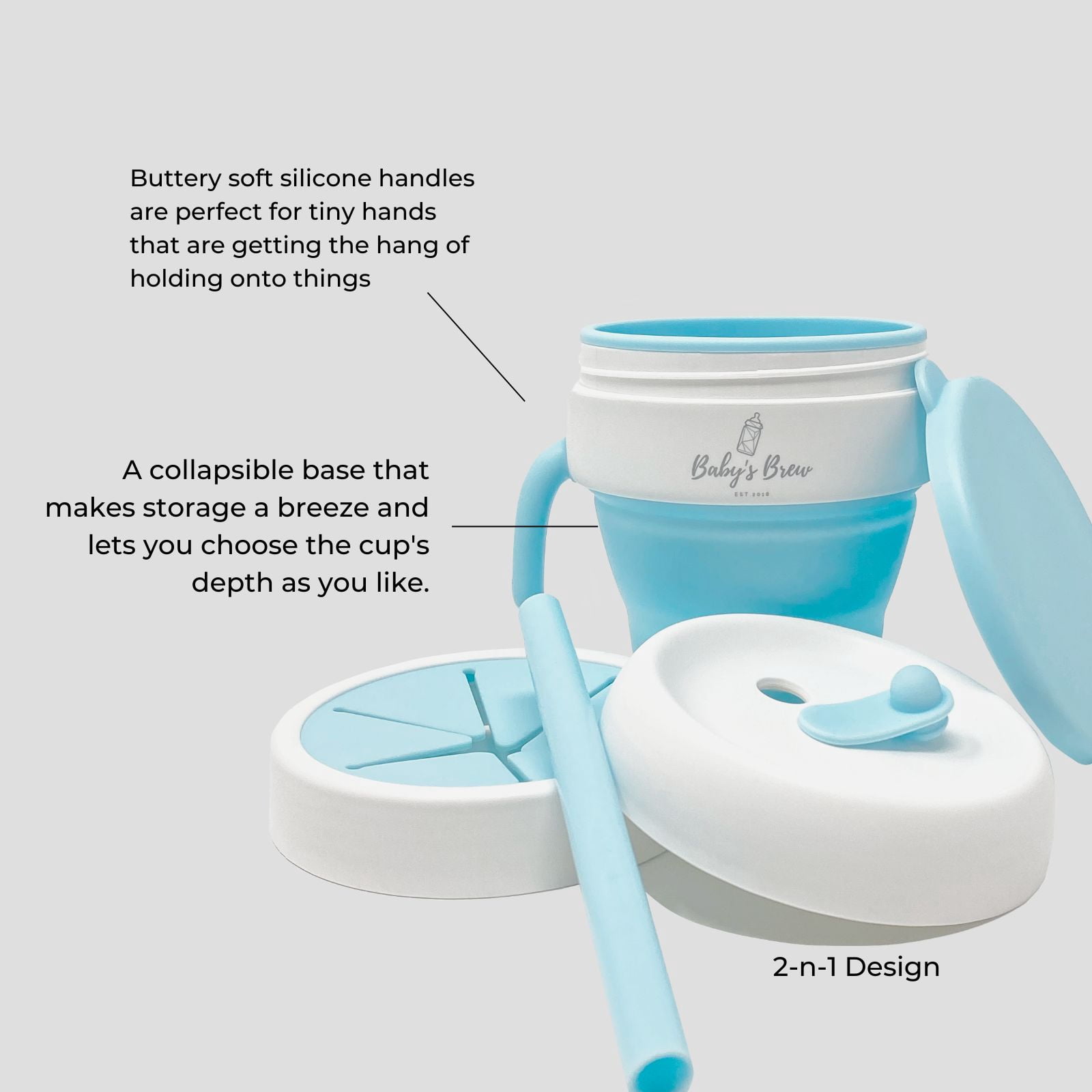 Baby's Brew Shower Bundle: Portable Baby Bottle Warmer, Silicone Bowl, Flexi-Spoon and 2-in-1 Snack / Sip Cup