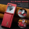 thumbnail image 3 of for Samsung Galaxy Z Flip 5 Case Wallet, 2 in 1 Detachable Magnetic Card Holder PU Leather Kickstand Case [Card Cash Slot] [Wireless Charging] Shockproof Cover For Samsung Galaxy Z Flip 5,Red, 3 of 12