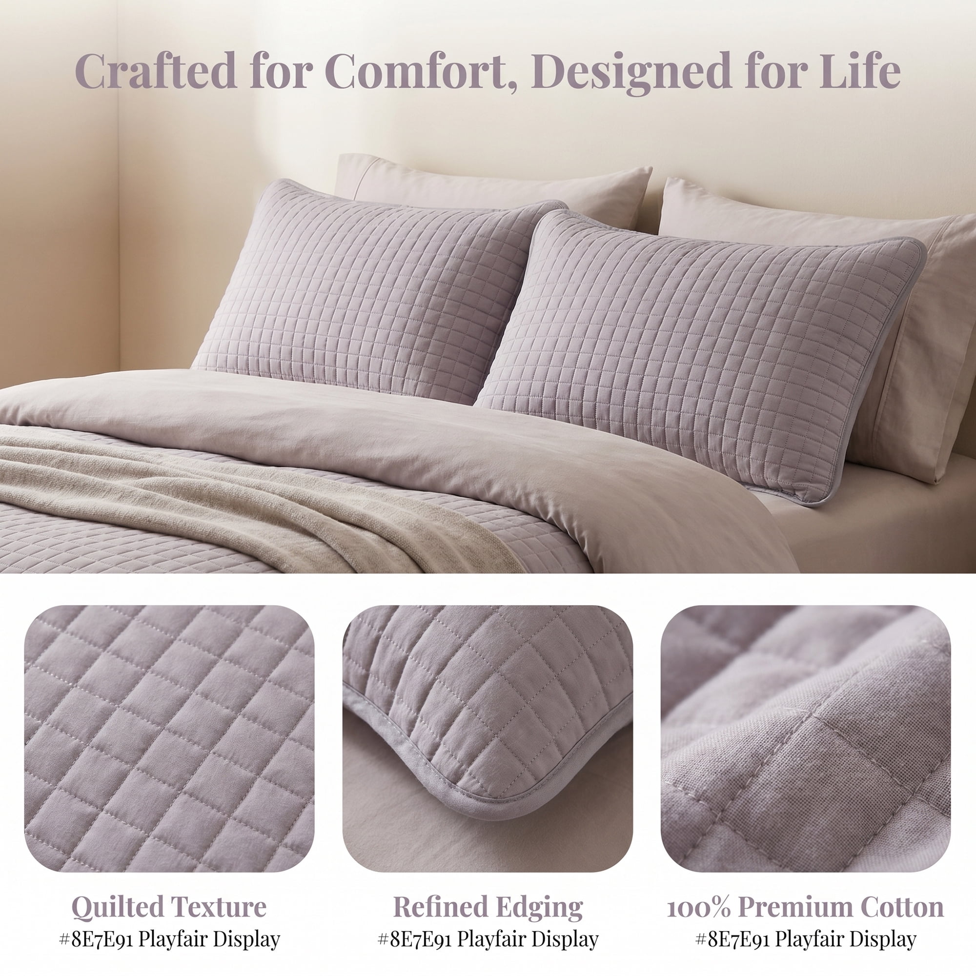 Unique Bargains 2Pcs Breathable Hypoallergenic Cotton Pillow Protectors Queen Gray B