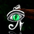 thumbnail image 2 of K-KED Egyptian Pyramid Evil Eye of Horus Ra Pendant Necklace Stainless Steel-Green, 2 of 6