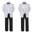 thumbnail image 2 of 6pc Baby Toddler Boy Teen Formal Black & White Suit Set Satin Vest Sm-20, 2 of 3