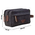 thumbnail image 4 of Neceser de viaje para hombre con compartimentos dobles, organizador de maquillaje cosmético de cuero de lona, kits de afeitado Dopp - Negro, 4 of 5