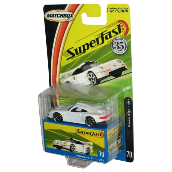 Matchbox Superfast (2005) Mattel White Porsche 911 GT1 Toy Car #70