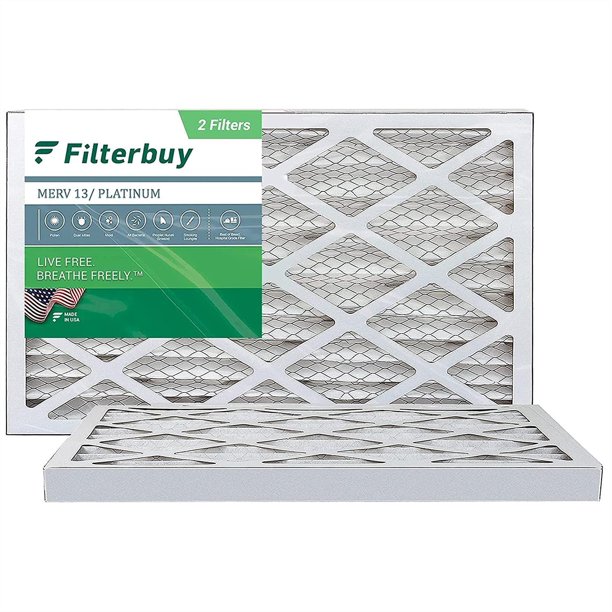 Filterbuy 12x24x1 MERV 13 Pleated HVAC AC Furnace Air Filters (2-Pack ...