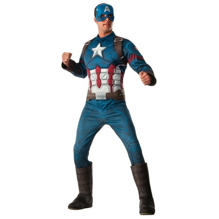 Men's Deluxe Muscle Captain America Costume