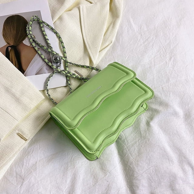 Bolso retro para mujer, de color liso, sencillo, moderno, informal, pequeño, con cadena, bandolera, cuadrado pequeño