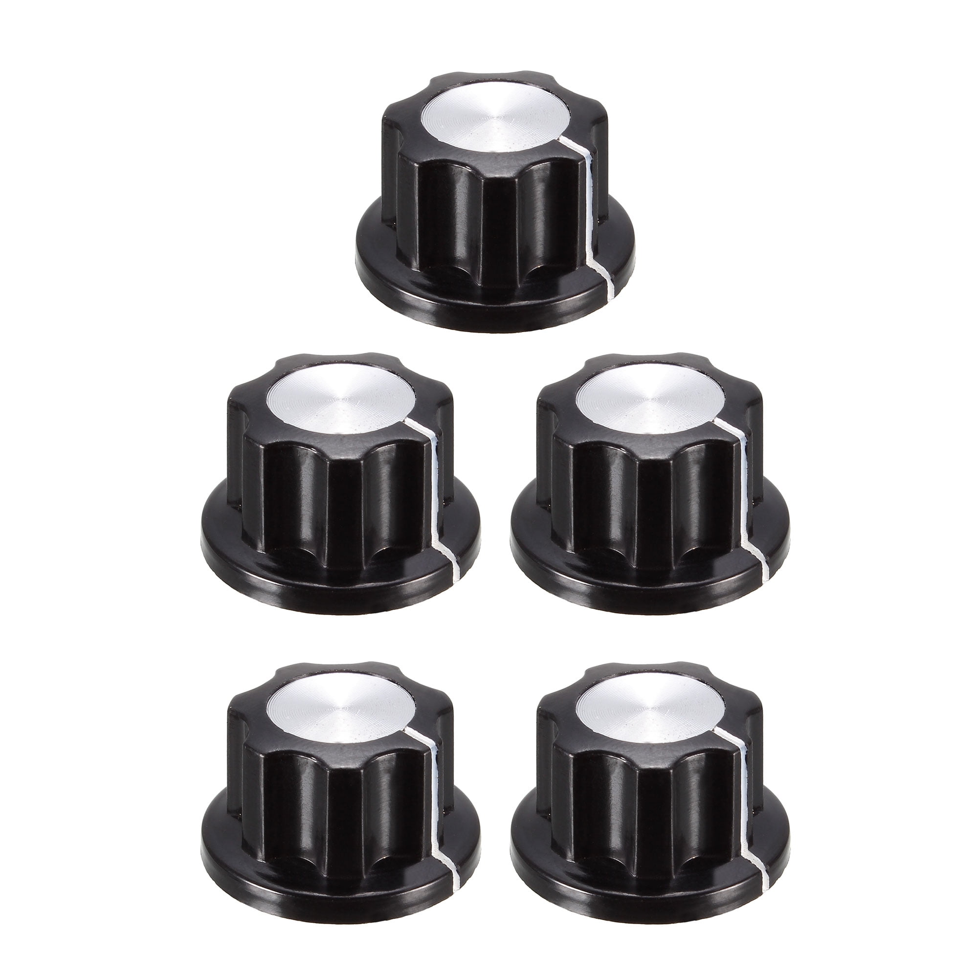 5Pcs Speaker Control Knob Power Amplifier Knob Black 19mm Dia Rotary