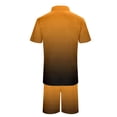 thumbnail image 5 of RUTAYY Men's Outfits 2 Piece Gradient Color Short Sleeve Shirt and Shorts Zipper Indoor Outdoor Activities Trendy Vacation Clothing Sets, 5 of 5