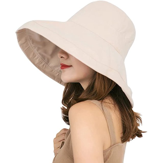 Chapeau de Soleil pour Femmes avec Protection UV à Bord Large Pliable