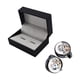 thumbnail image 3 of 2 piezas Gemelos con forma de movimiento de reloj, Gemelos para camisa, Gemelos para hombre, Gemelos con movimiento de engranaje, Gemelos , Movimiento De Acero Negro, 3 of 8