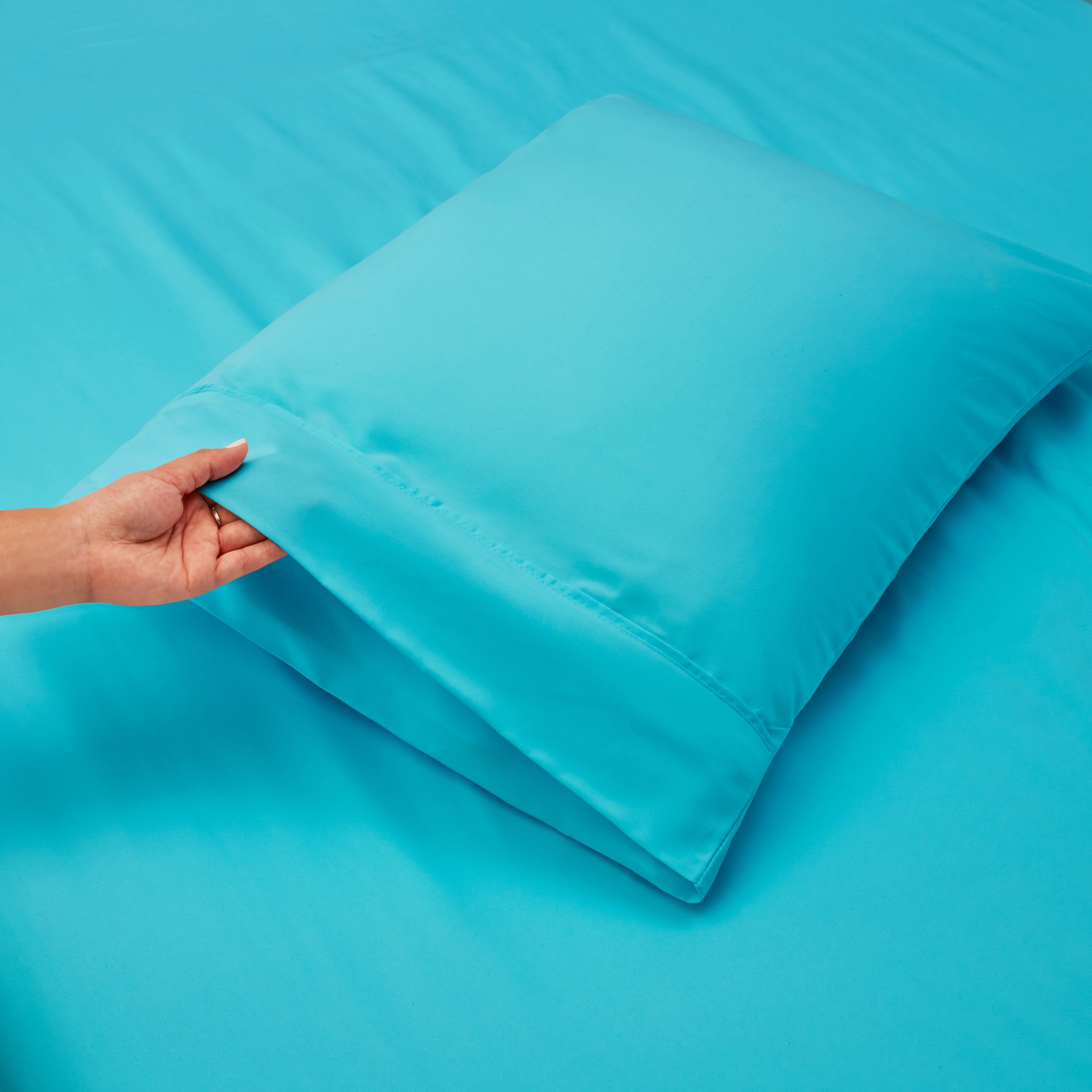 LammaLoe Extra Deep Pocket King Sheets Set, 4 Piece, Fits 18"-24" Mattress, Breathable & Extra Soft Bed Sheets, Beach Blue