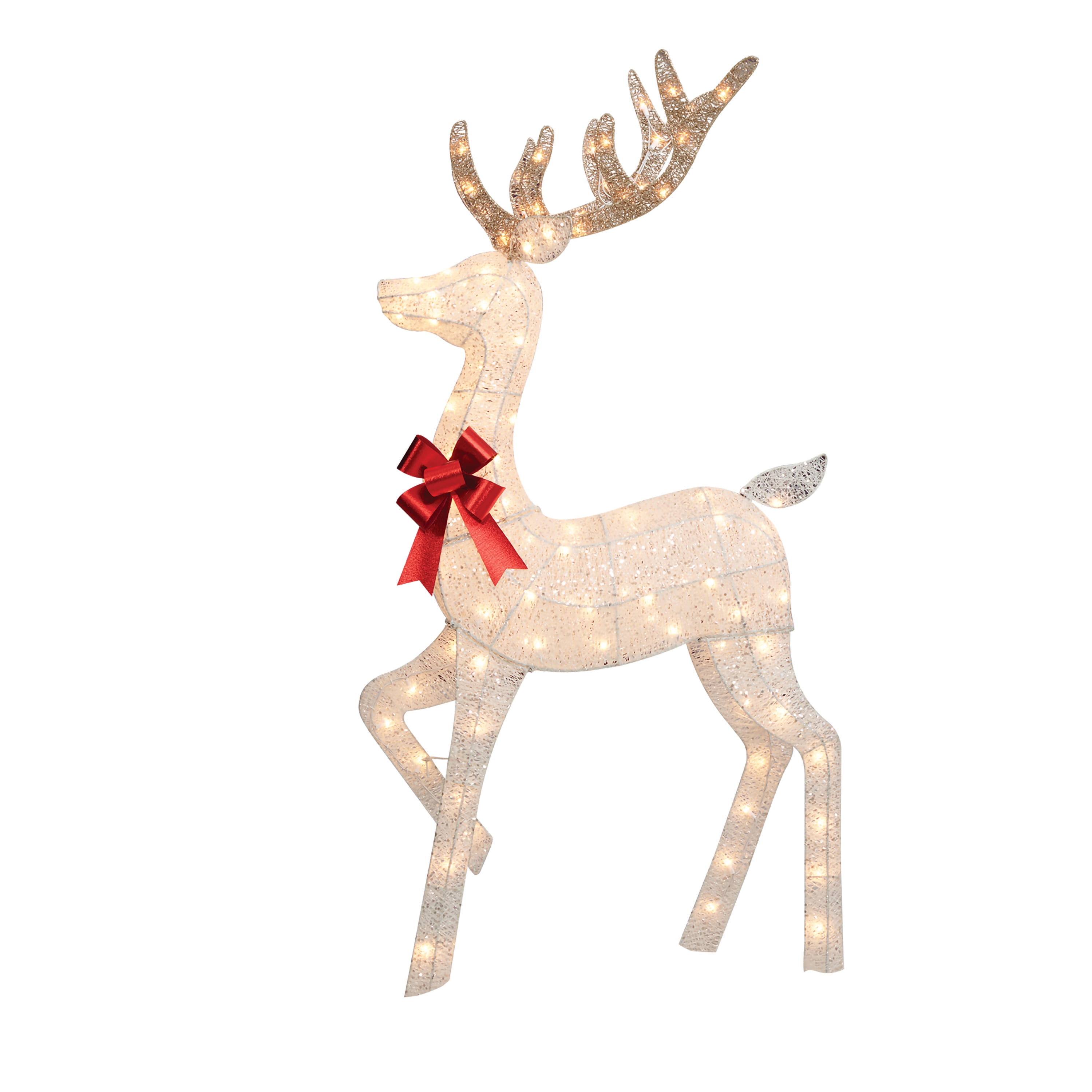 Holiday Time 60" Glittering Standing Buck with 120 Clear Incandescent Lights
