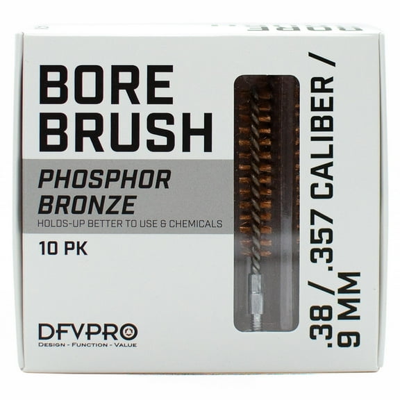 DFVPRO Phosphor Bronze Brushes {9mm/.357/.38}, 10 Pack