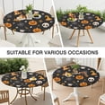 thumbnail image 7 of Happy Halloween Round Table Cloth with Elastic Edge Wrinkle Resistant Washable Horror Pumpkin Ghost Tablecolths Table Cover for Party Picnic Dinner Decor (44in), 7 of 7