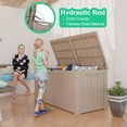 thumbnail image 3 of 180 Gallon Outdoor Storage Box - Deck Box Waterproof Patio Furniture, Garden Tools, Cushions, Pool Accessories Outside Storage Resin Box,Light brown, 3 of 14