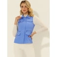 thumbnail image 2 of Chaqueta sin mangas Allegra K Anorak Utility para mujer Azul S, 2 of 5
