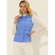 thumbnail image 2 of Allegra K Chaqueta con cremallera y bolsillos sin mangas Anorak Utility Chaleco para mujer Azul XS, 2 of 5