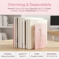 thumbnail image 4 of Unique Bargains 2Pcs Decorative Metal Tree Design Book Ends Pink 3.9*5.3*7.9inch, 4 of 5