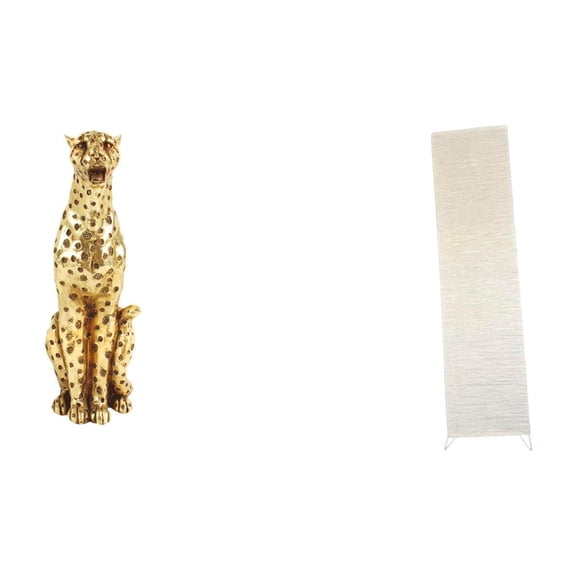 Gold Cheetah Figurine Lampshade Tabletop Light Cover Minimalist Paper Design Modern Living Room Office