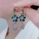 thumbnail image 3 of Pendientes colgantes de aro con forma de flor y cristal para mujer, ideales como regalo de boda (2022)., 3 of 5