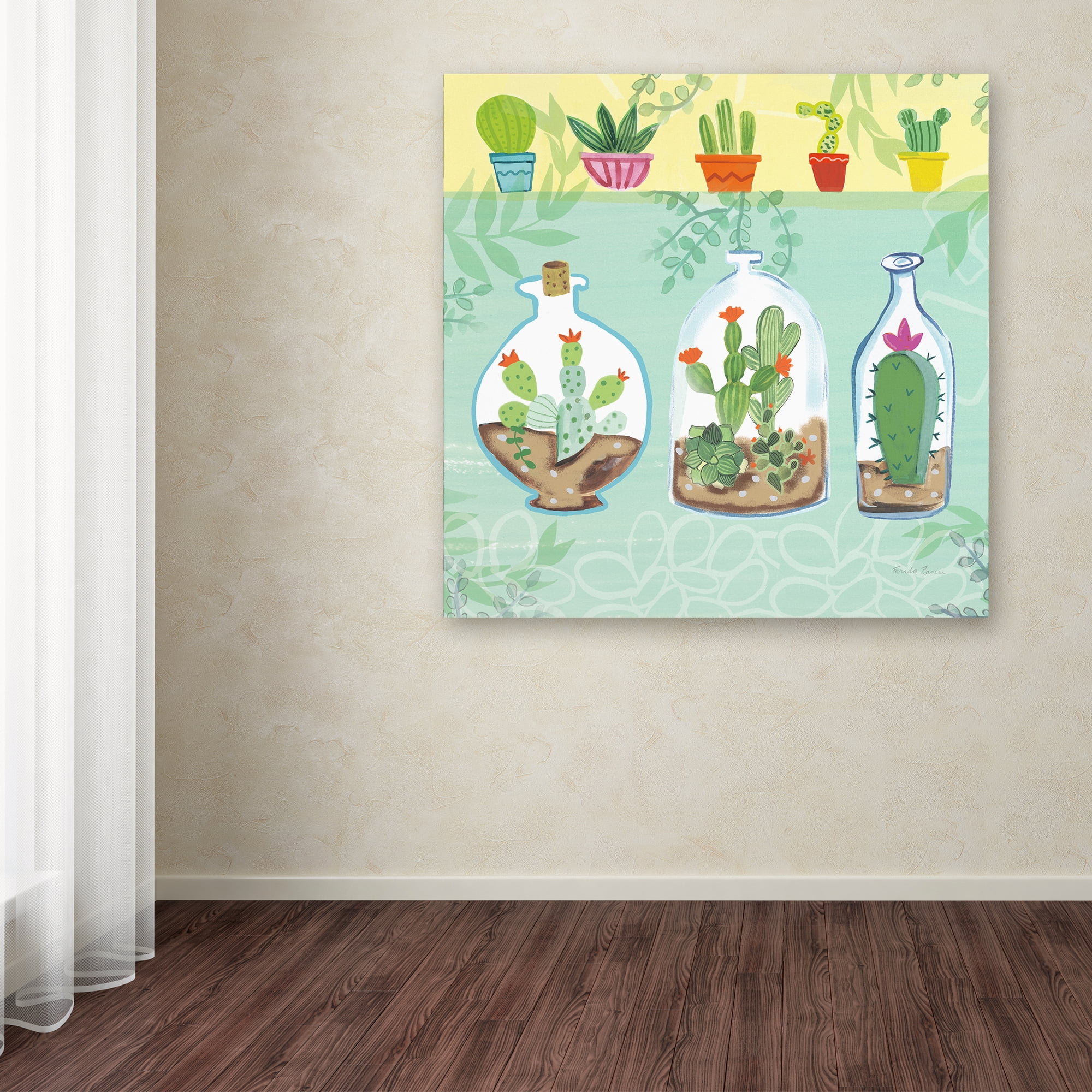 Trademark Fine Art 'Cacti Garden I no Birds' Canvas Art by Farida Zaman