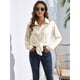 thumbnail image 4 of Blusas de Satén para Mujer, Camisas de Seda con Botones, Blusas Informales de Larga para Negocios Champán M, 4 of 7